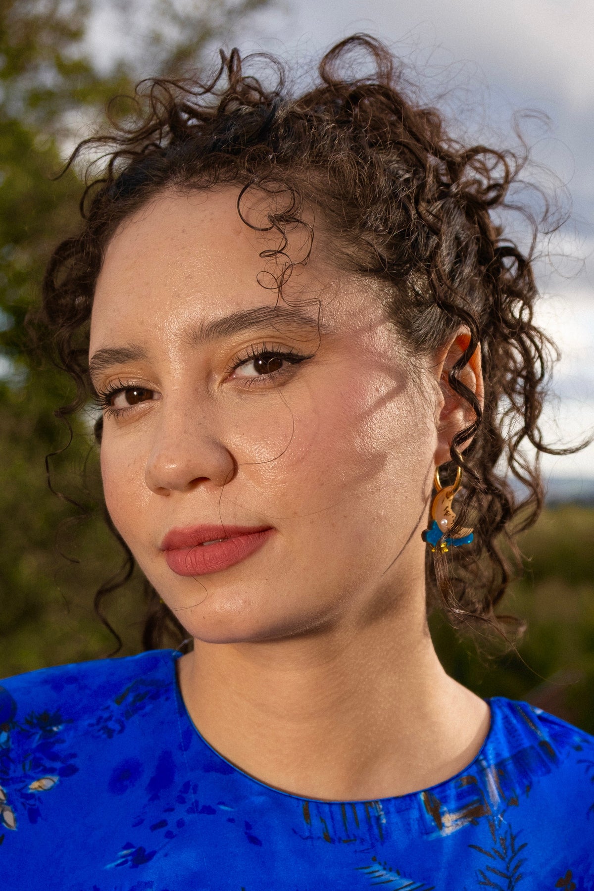 Melancholy Blue Night Sky Hoop Earrings | Celestial Jewellery