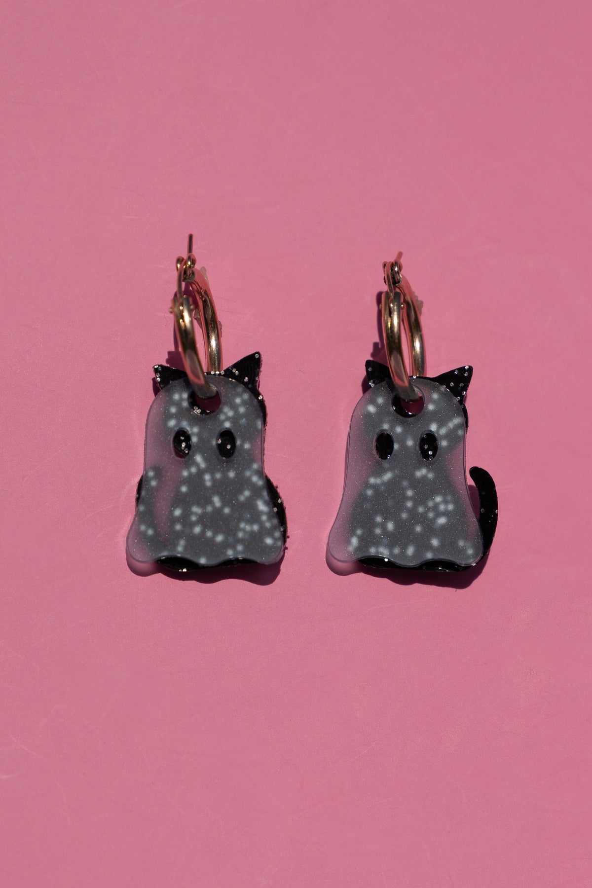 Ghost Cat Hoop Earrings | Halloween Jewellery