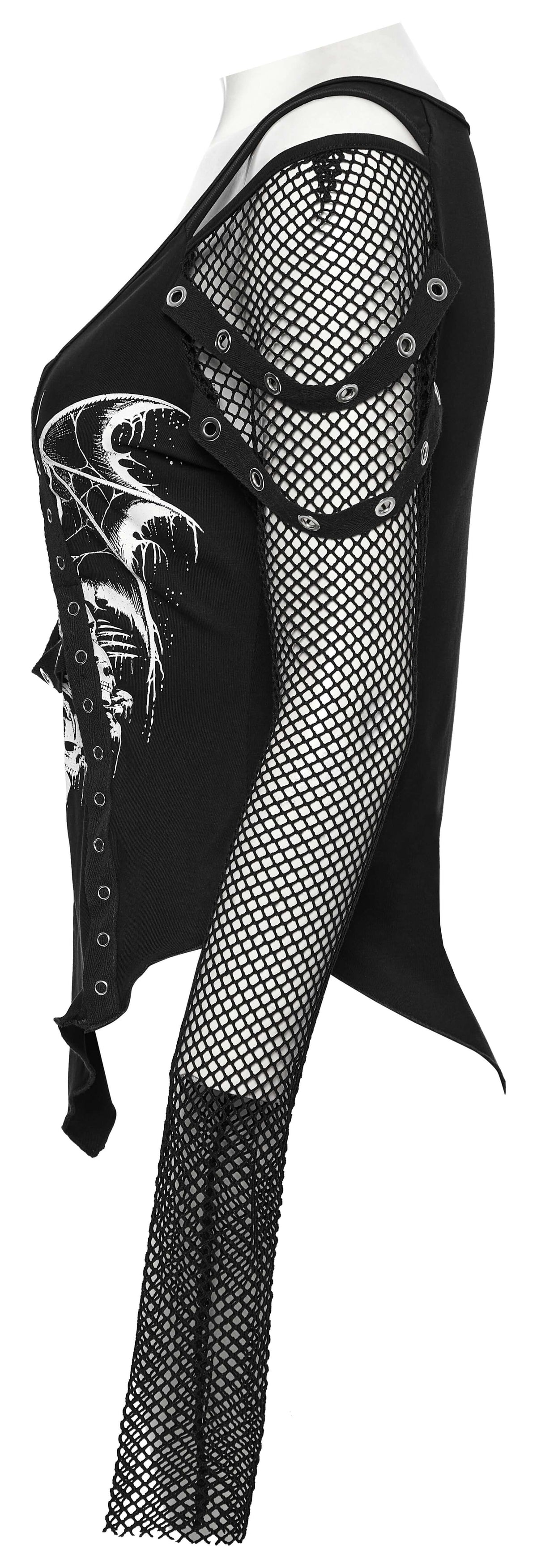 Black Bat Print Rave Top | Punk Rave