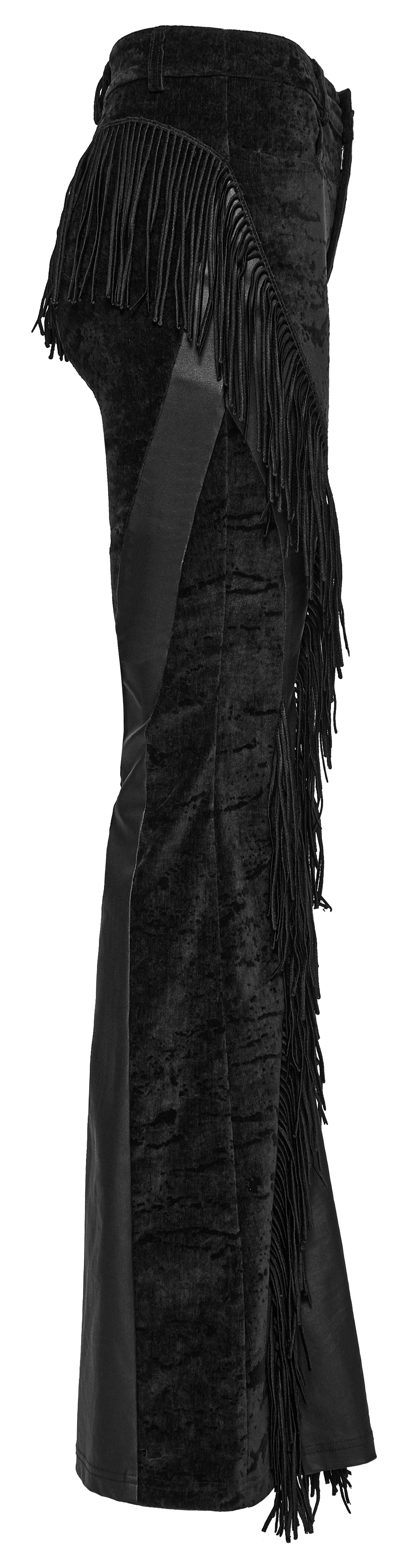 Black Tassel Flare Rave Trousers | Punk Rave