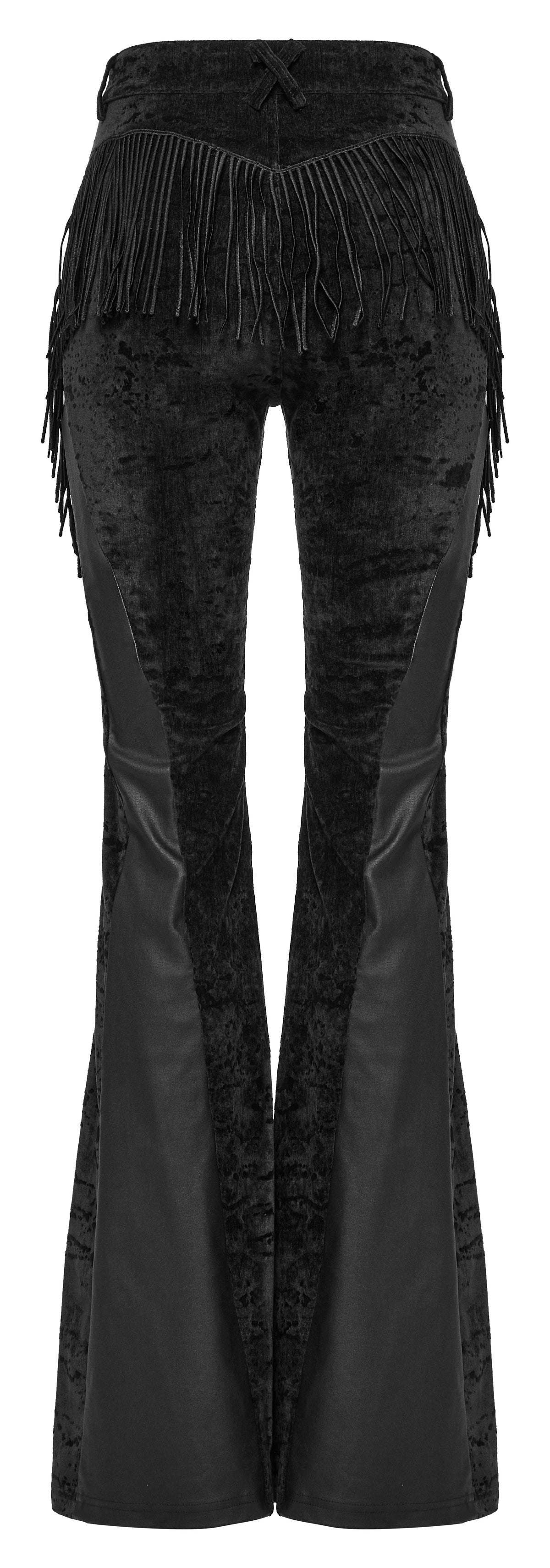 Black Tassel Flare Rave Trousers | Punk Rave