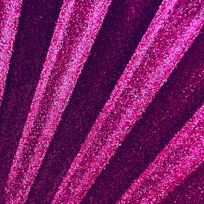 Small Folding Fan - Bright Pink Glitter