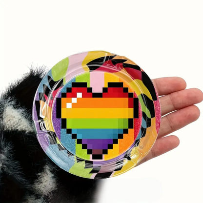 Rainbow Pixel Heart Ashtray