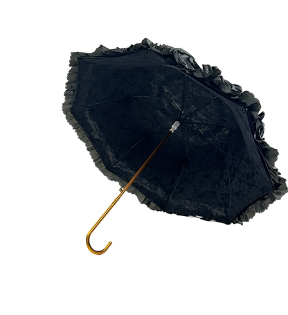 Black Ruffle Lace Dome Umbrella
