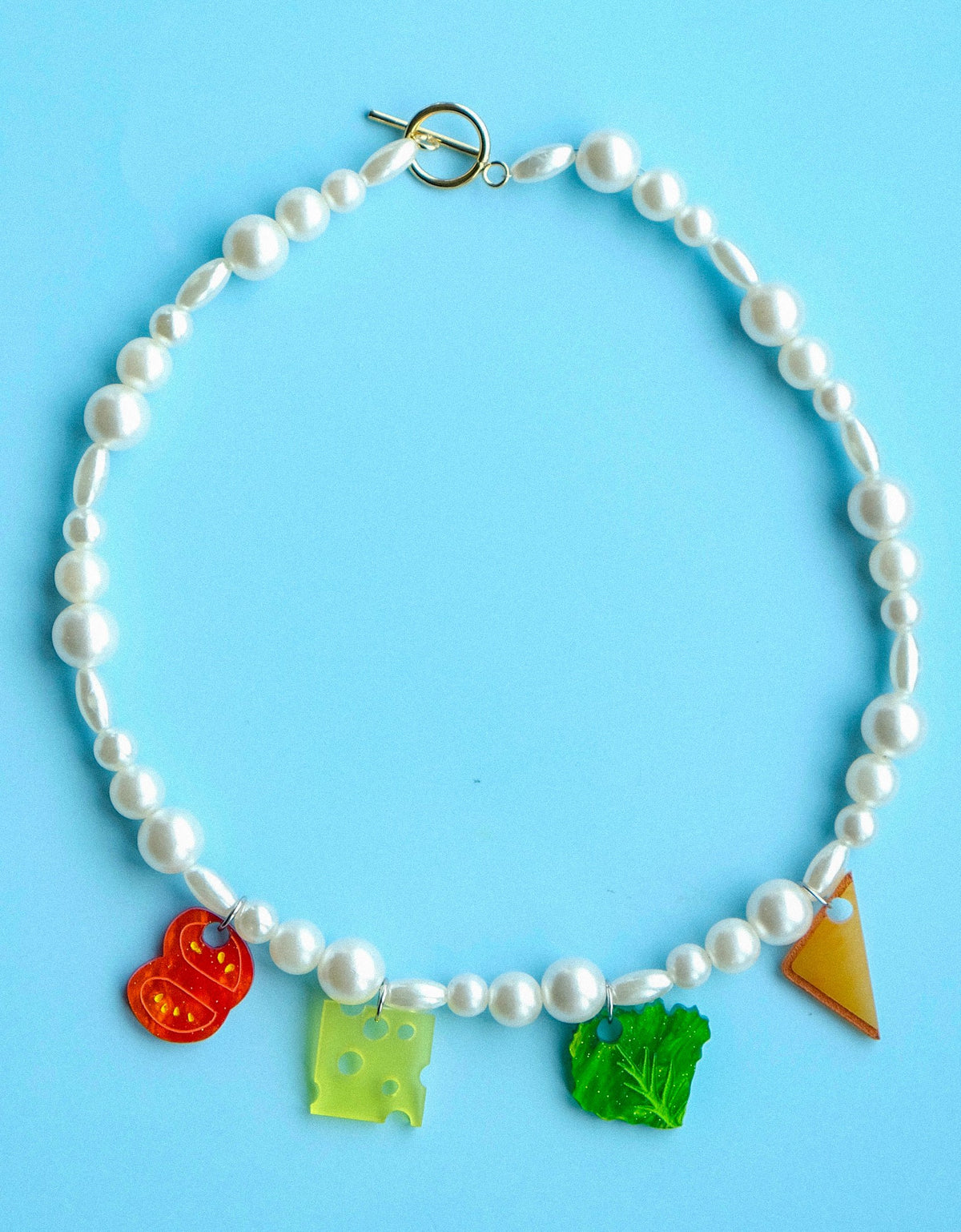 Sandwich Pearl Necklace | Food Statement Jewellery