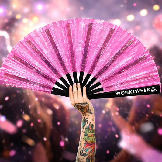 XL Festival Fan - Disco Glitter, Pink