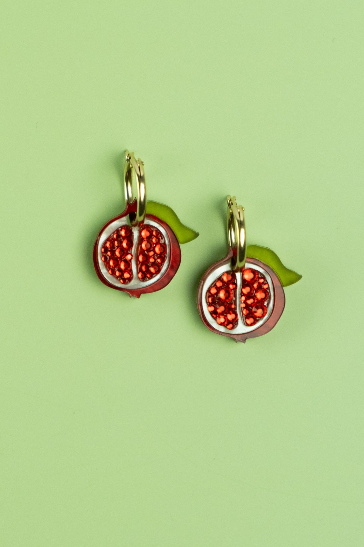 Pomegranate Hoop Earrings | Fruit Jewellery