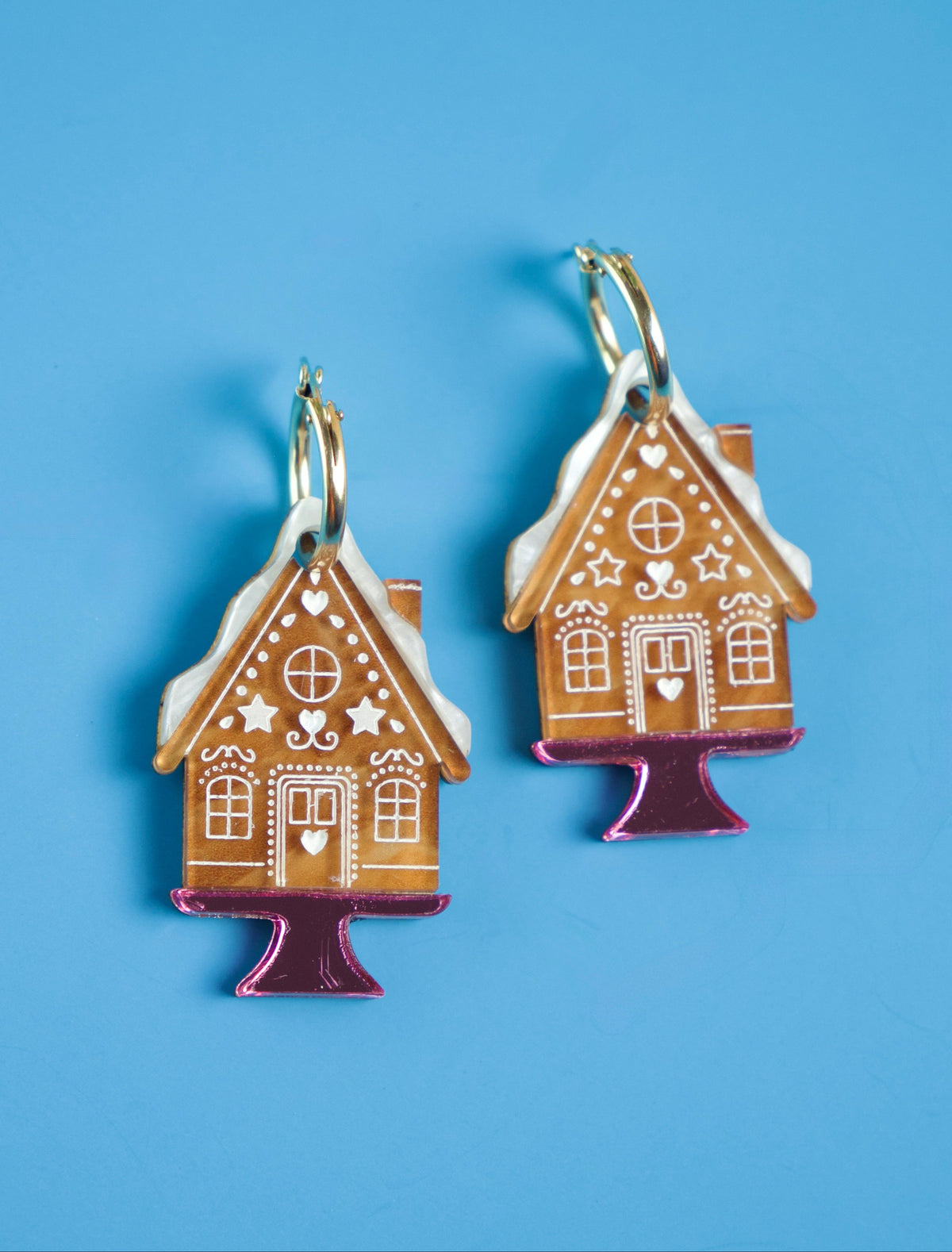 Gingerbread House Hoop Earrings | Christmas Jewellery