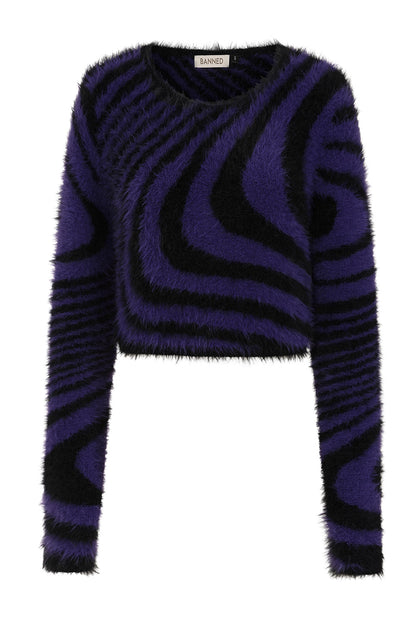 Black & Purple Psychedelic Rave Jumper | Banned Apparel