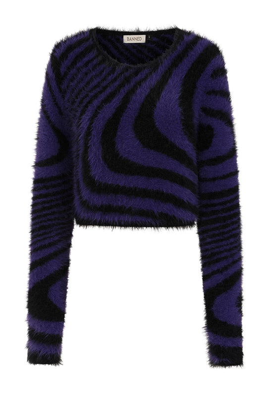 Black & Purple Psychedelic Rave Jumper | Banned Apparel