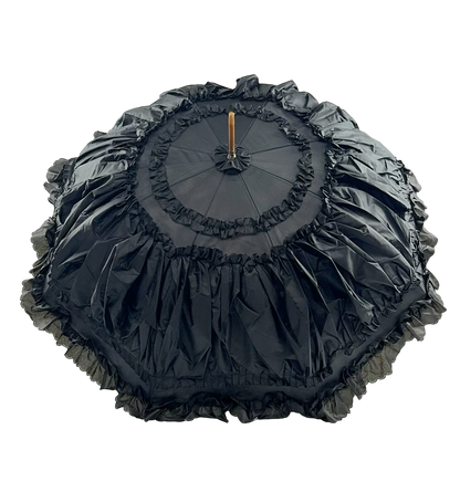 Black Ruffle Lace Dome Umbrella