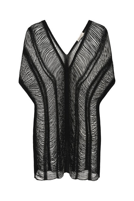 Black Shredded Mesh Rave Top | Banned Apparel