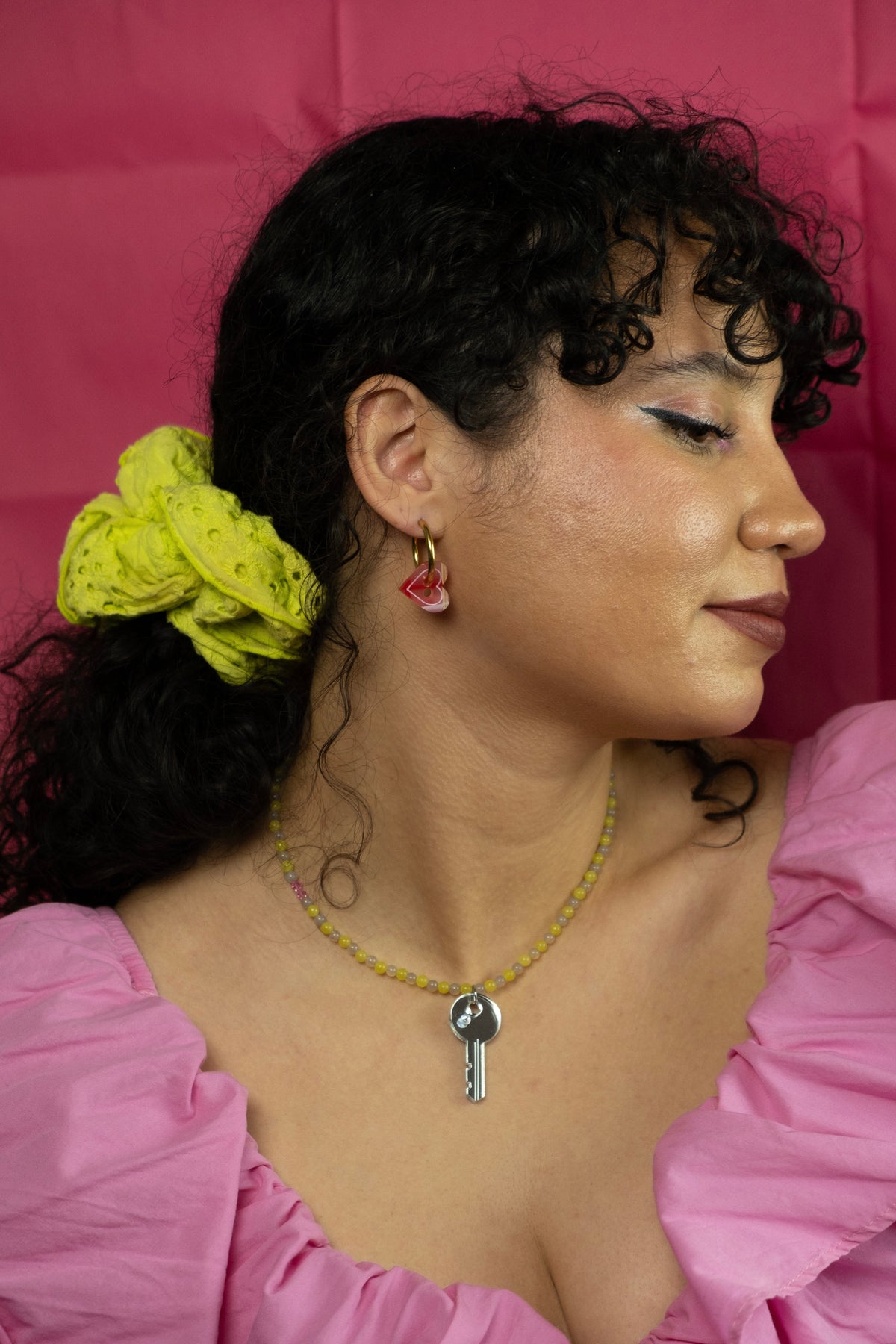 Lemon Jasper Key Necklace | Statement Beaded Jewellery