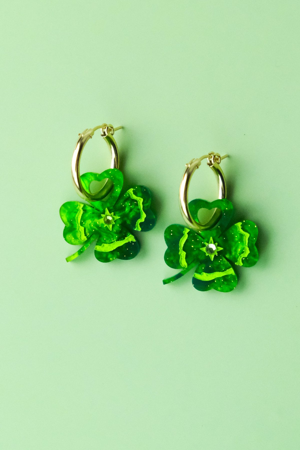 Four Leaf Clover Hoop Earrings | Shamrock Jewellery