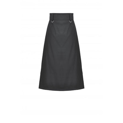 Black Chain Belt Split-Front Overskirt with Statement Buckles | Dark in Love