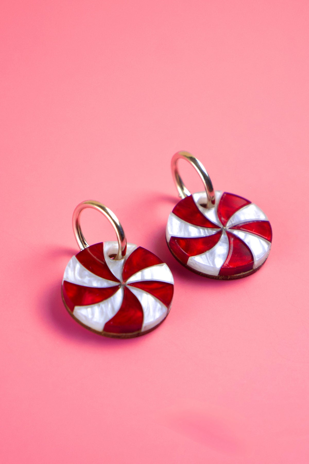 Candy Swirl Hoop Earrings | Christmas Jewellery