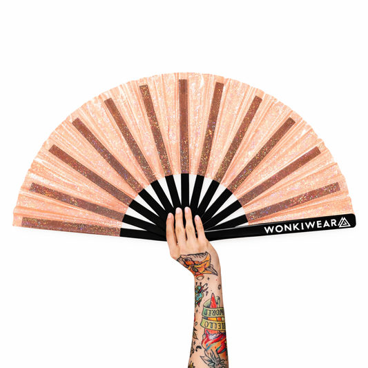 XL Festival Fan - Disco Glitter, Peach