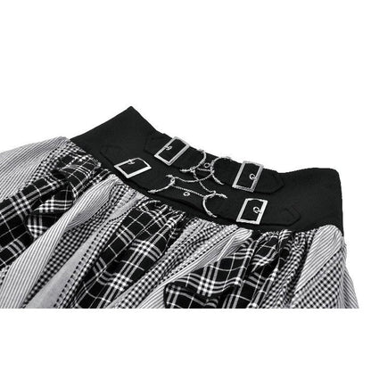 Black & Grey Tartan Punk Rave Skirt | Dark in Love