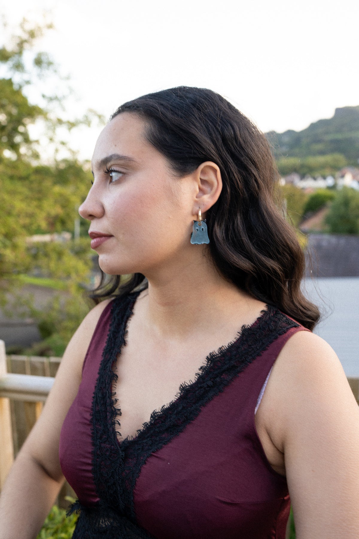 Ghost Cat Hoop Earrings | Halloween Jewellery