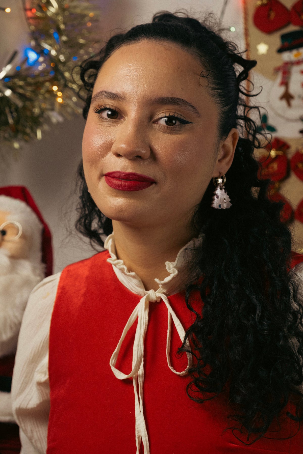 Vintage Christmas Tree Hoop Earrings | Christmas Jewellery