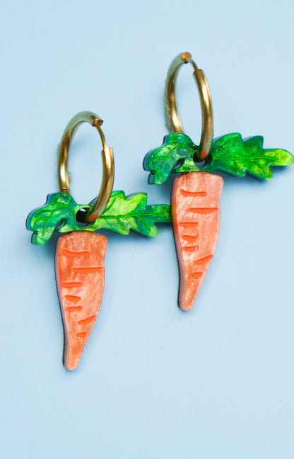 Carrot Hoop Earrings | Quirky Food Jewellery
