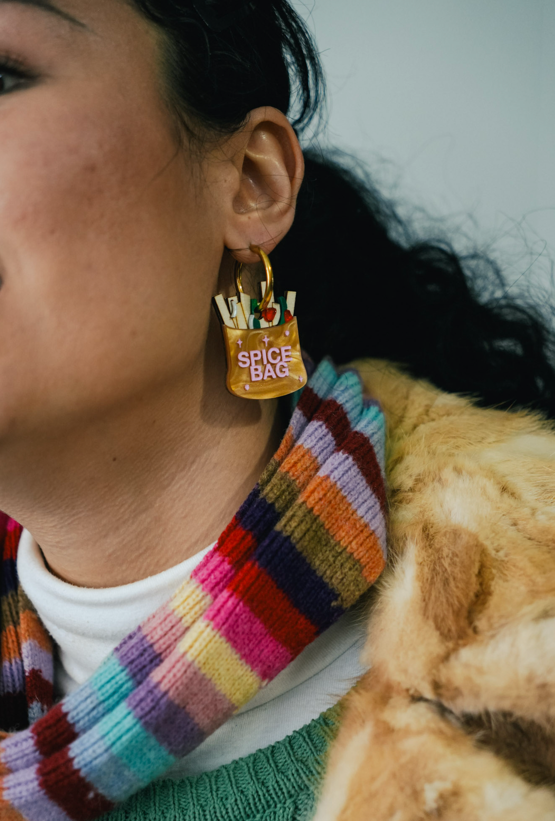 Spice Bag Hoop Earrings | Food Statement Jewellery