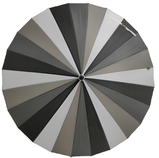 Umbrella  - Large 24 Panel, Monochrome Greyscale