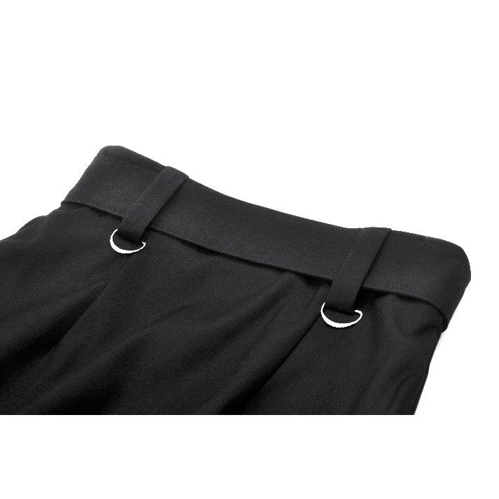 Black Chain Belt Split-Front Overskirt with Statement Buckles | Dark in Love
