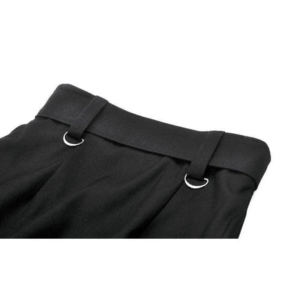 Black Chain Belt Split-Front Overskirt with Statement Buckles | Dark in Love