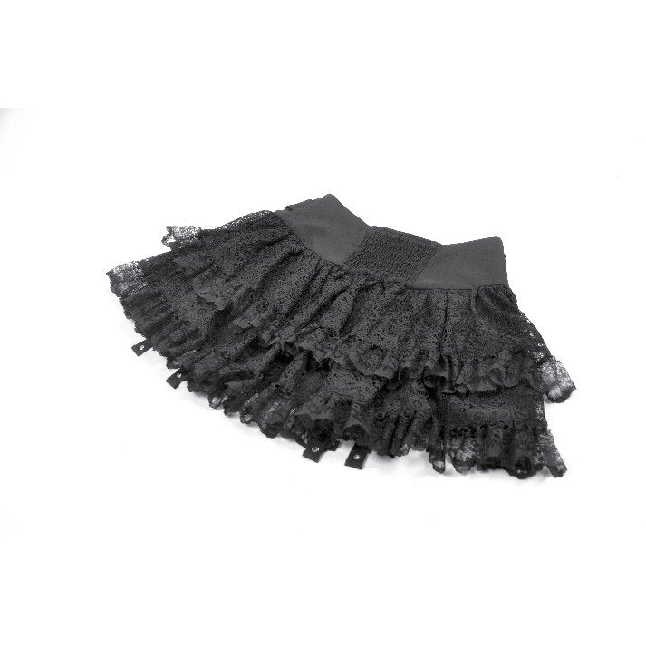 Black Lace Buckle Rave Skirt | Dark in Love