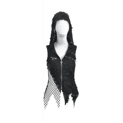 Black Asymmetric Hooded Rave Top | Dark in Love