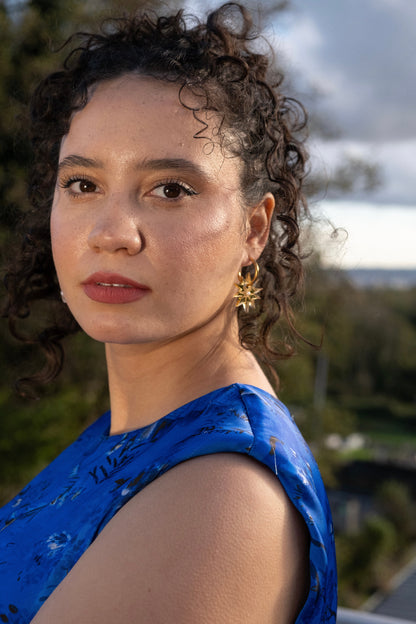 Guiding Star & Moon Hoop Earrings | Celestial Jewellery