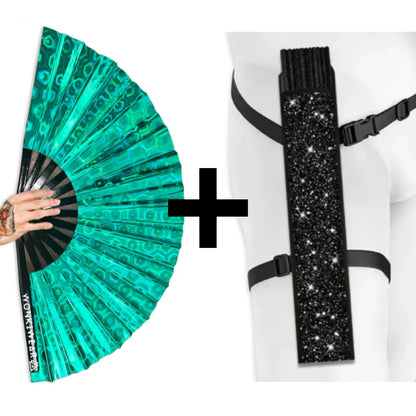 Green Holographic XL Festival Fan