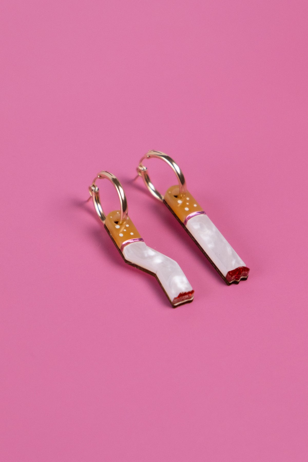 Cigarette Hoop Earrings | Smoking-Inspired Jewellery
