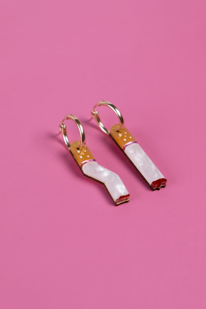 Cigarette Hoop Earrings | Smoking-Inspired Jewellery