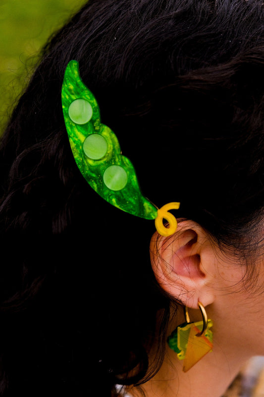 Pea Pod Hair Clip | Quirky Food Hair Accessory