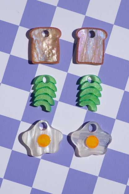 Avocado & Egg on Toast Hoop Earrings | Food Jewellery