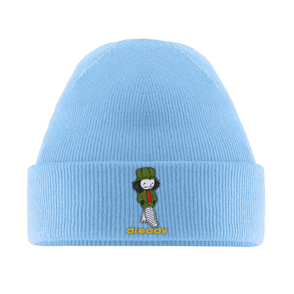 Dready Walking Man embroidered beanie additional view.