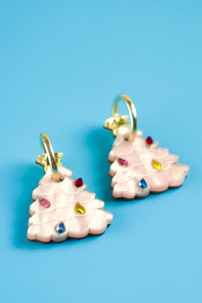 Vintage Christmas Tree Hoop Earrings | Christmas Jewellery