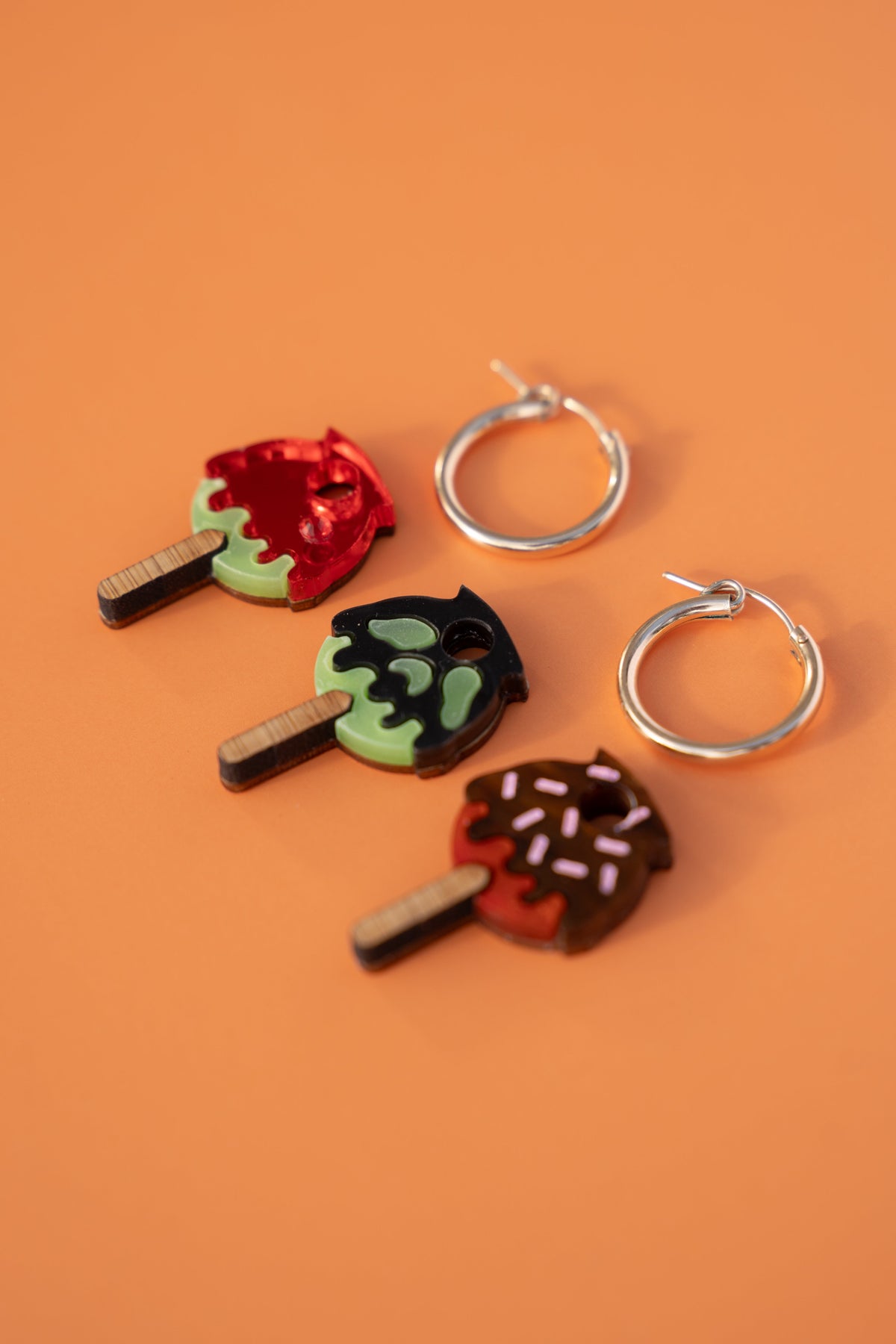 Candy Apple Hoop Earrings - Set of 3 | Food Jewellery