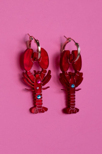 Lobster Hoop Earrings | Quirky Food Jewellery
