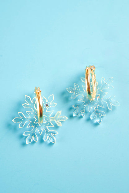 Snowflake Hoop Earrings | Christmas Jewellery