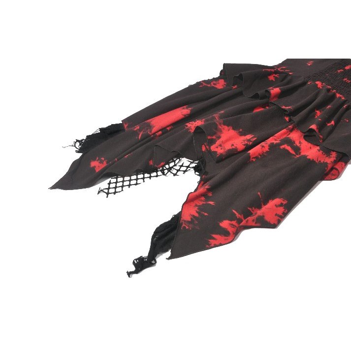 Dark in Love Red & Black Tie-Dye Punk Dress