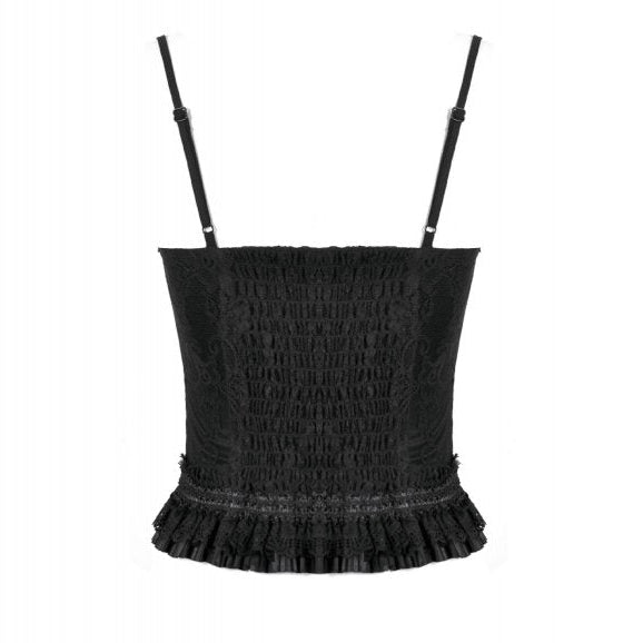 Black Lace-Up Gothic Camisole | Dark In Love