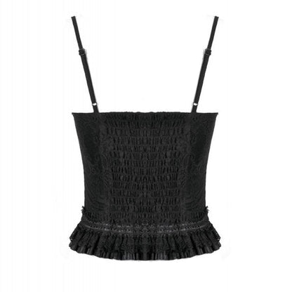 Black Lace-Up Gothic Camisole | Dark In Love