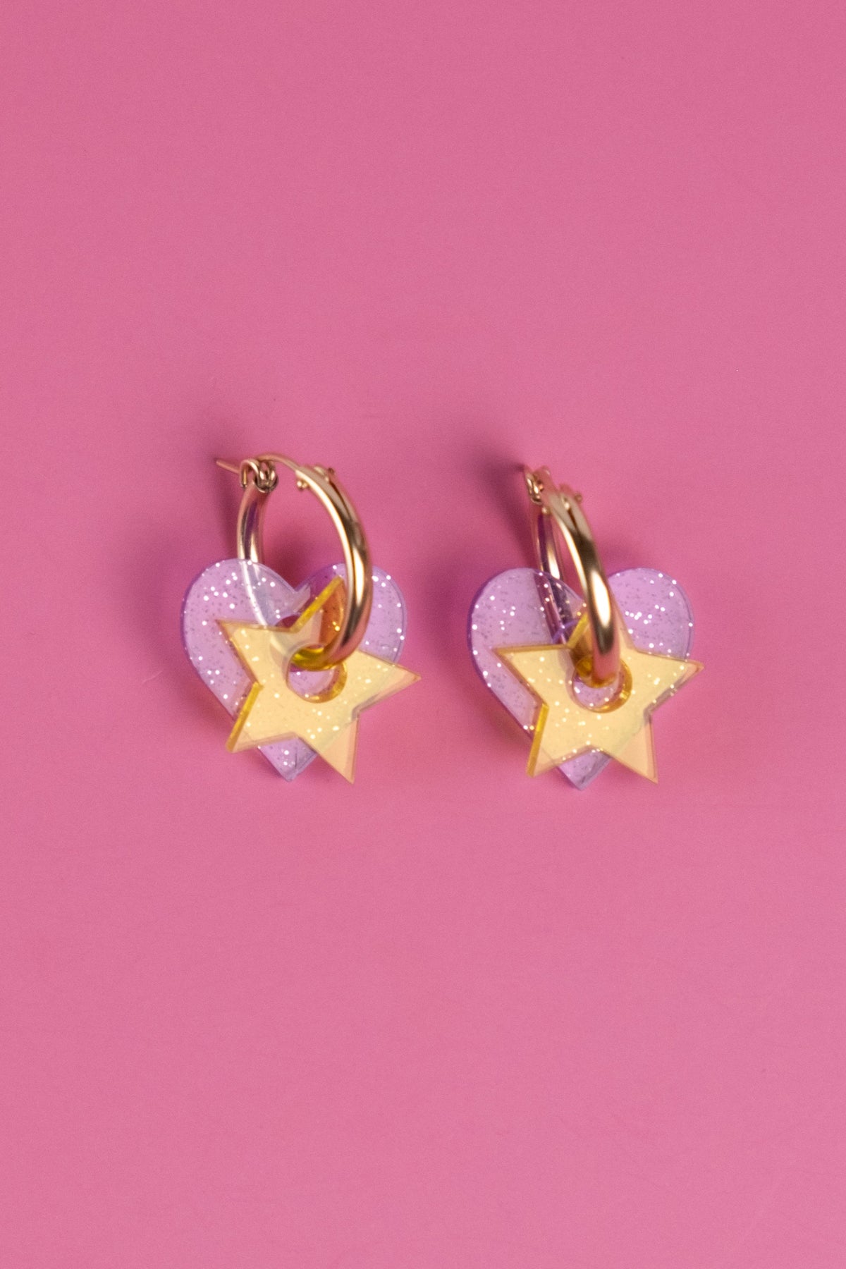 Heart & Star Hoop Earrings | Statement Jewellery