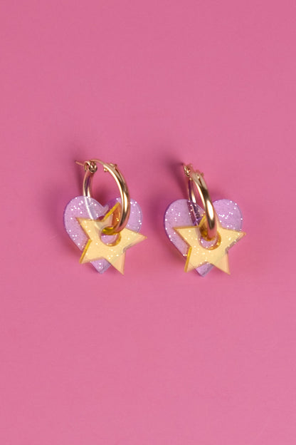 Heart & Star Hoop Earrings | Statement Jewellery