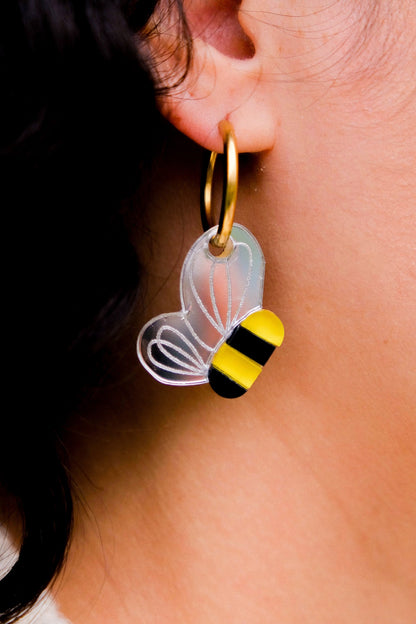 Bee Hoop Earrings | Quirky Statement Jewellery
