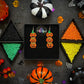 Beaded Earrings - Handmade Halloween Pumpkin Stack