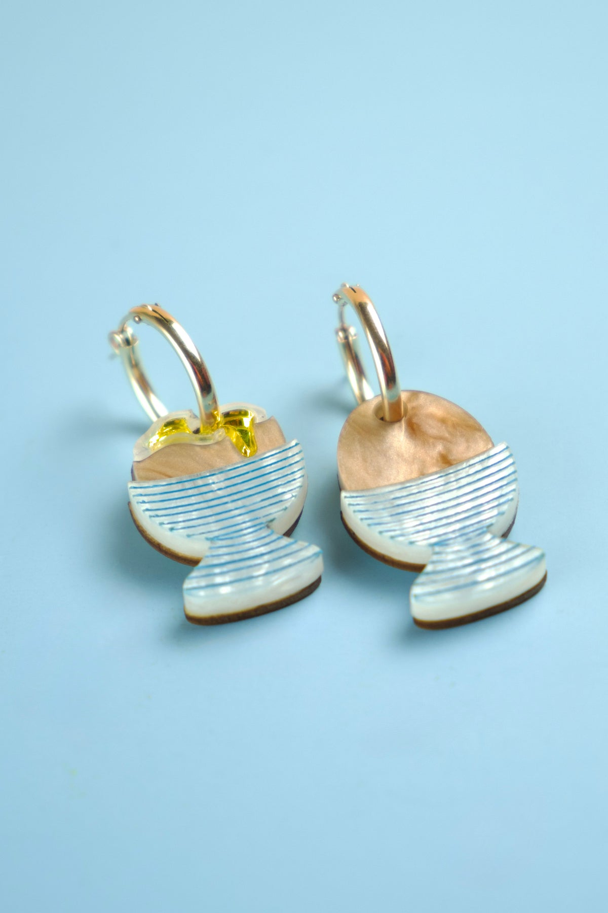 Dippy Egg Hoop Earrings | Handmade Food Jewellery